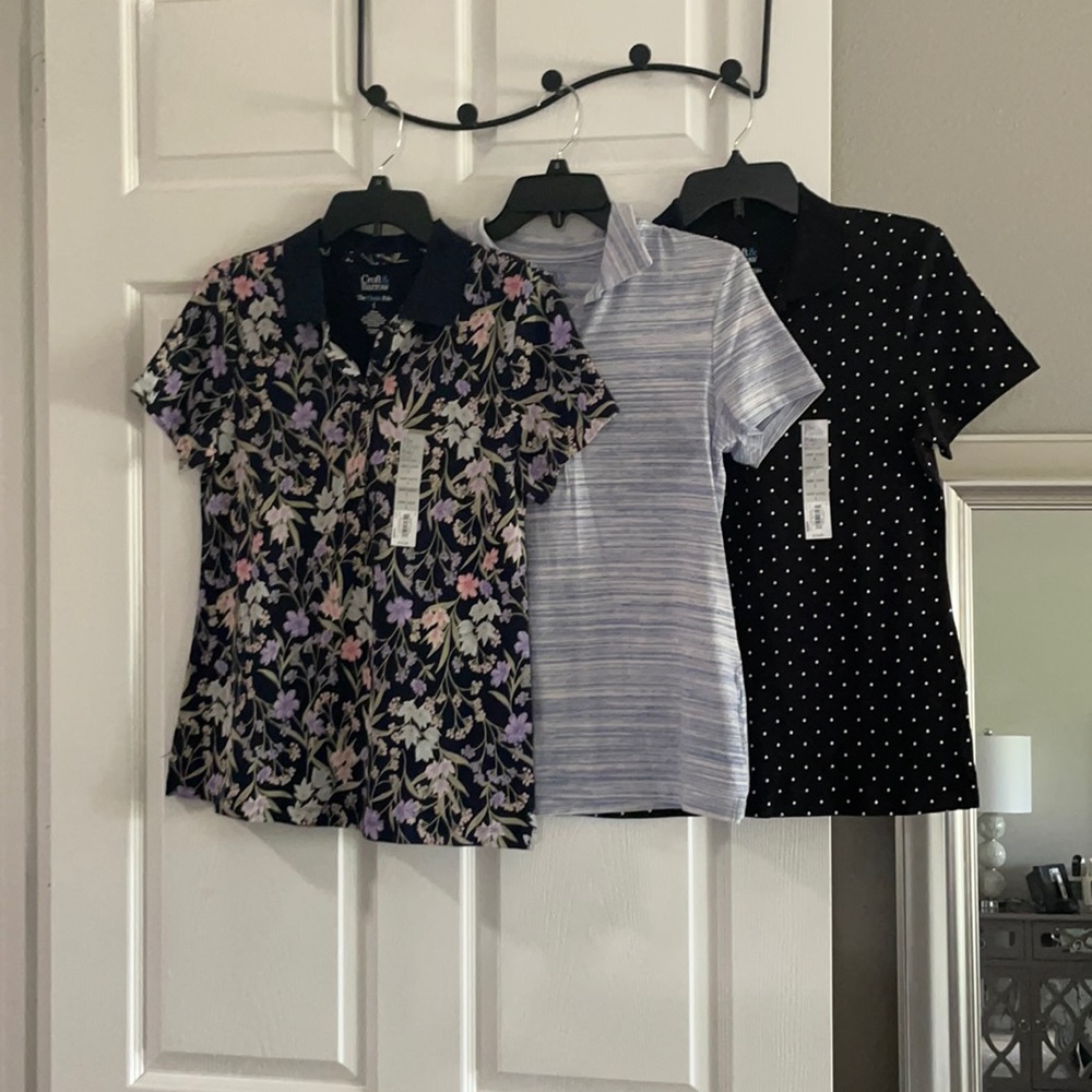3 Croft & barrow polo shirts